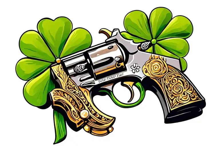 Lucky Guns Feminine Horseshoe 4 Leaf Clover