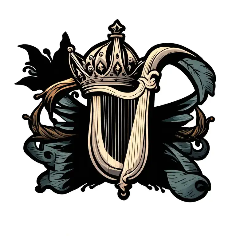 Harp With Crown Hanging