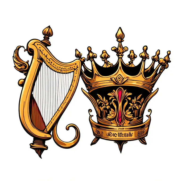 Harp With Crown Hanging