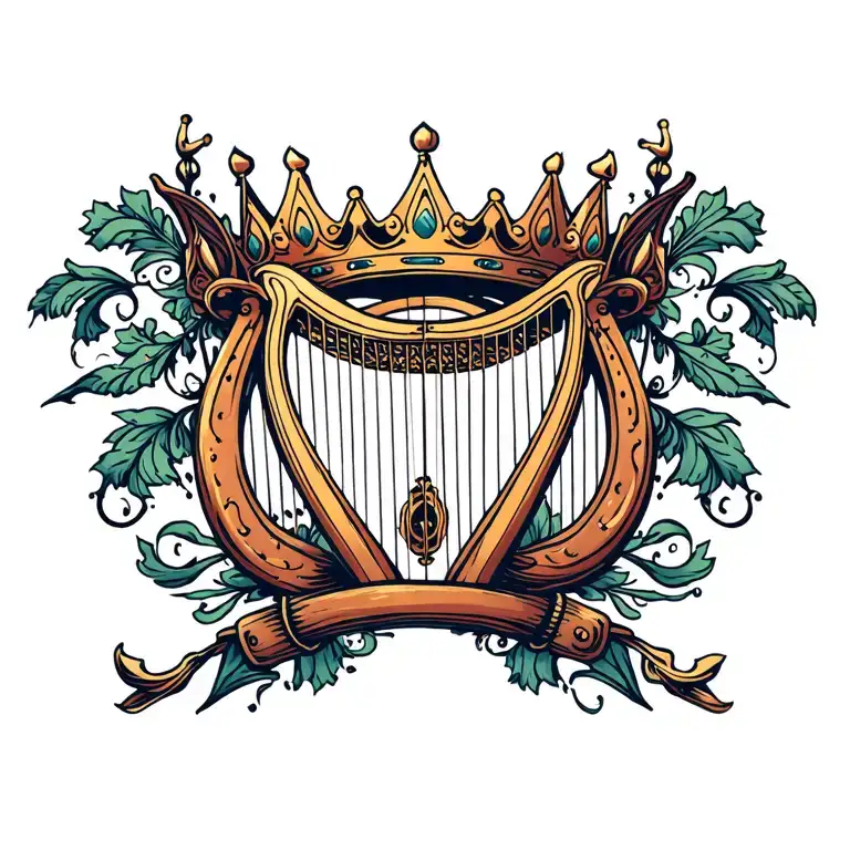 Harp With Crown Hanging
