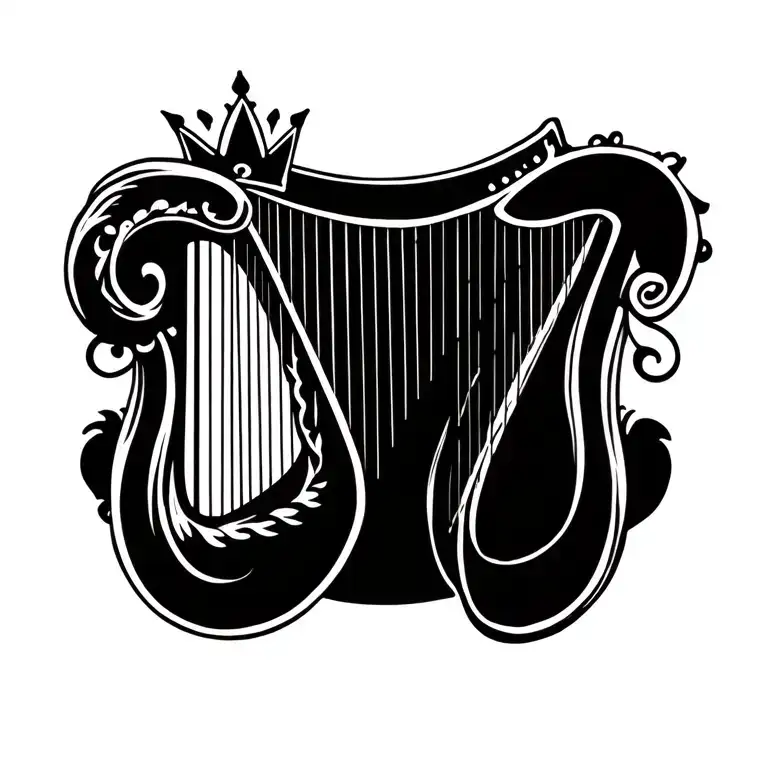 Harp With Crown Hanging