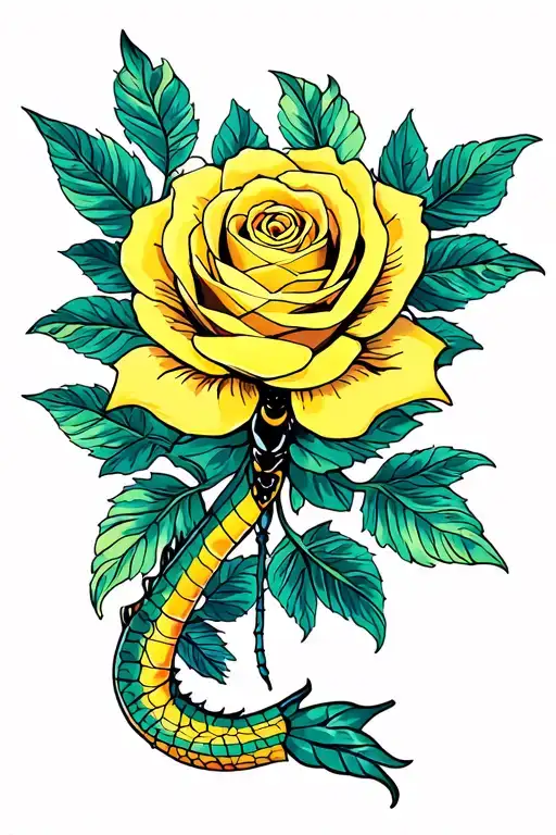 Dragon Fly Yellow Rose