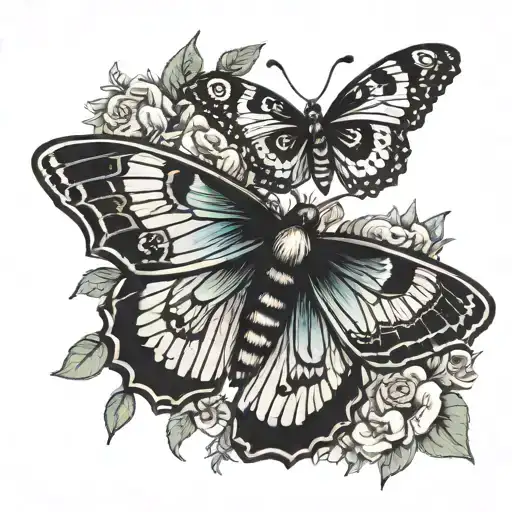 Single Insect Where The Right Half Is A Butterfly And The Left Half Is Moth