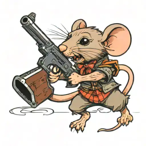 Mouse Pirete With A Gun In His Hands
