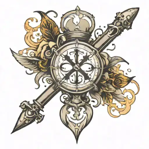 A Broken Sword In The Middle With Smoke Around It