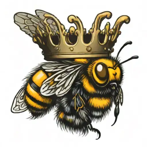 A Queen Bee Dressed With A Crown And Queens Clothinf
