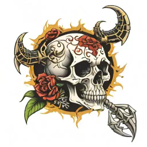 Skull Piece With Scorpion