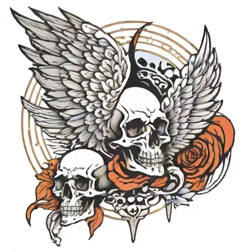 Icarus Wings And Skull