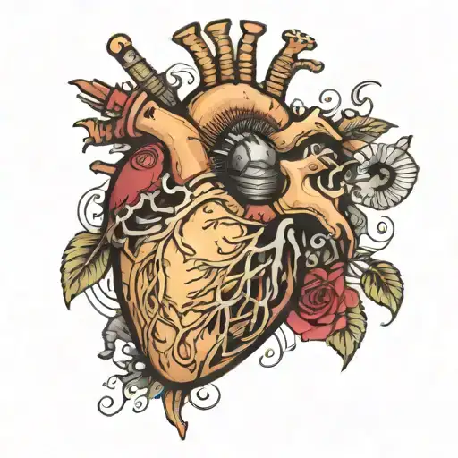 Anatomical Heart With Car Parts Incorporated