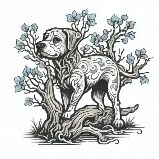 Dog Made Out Of A Tree