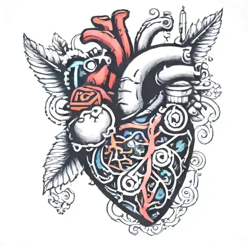 Anatomical Heart With Car Parts