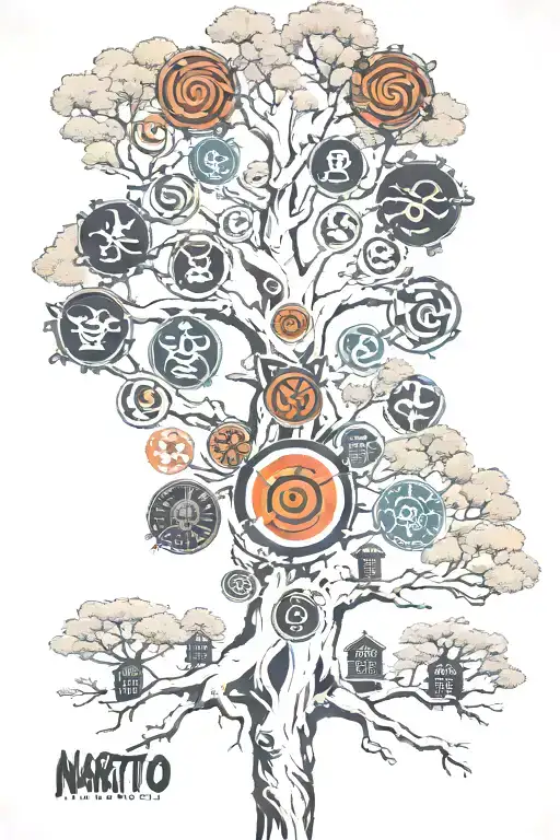 Tree With Village Signs Naruto