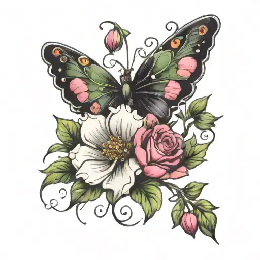 Cosmos Sweet Pea And Rose