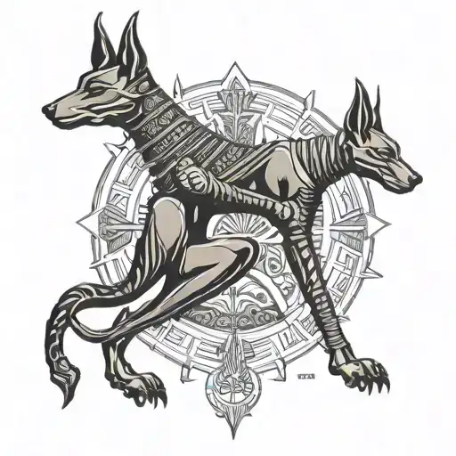 Egyptian Anubis Zen Position