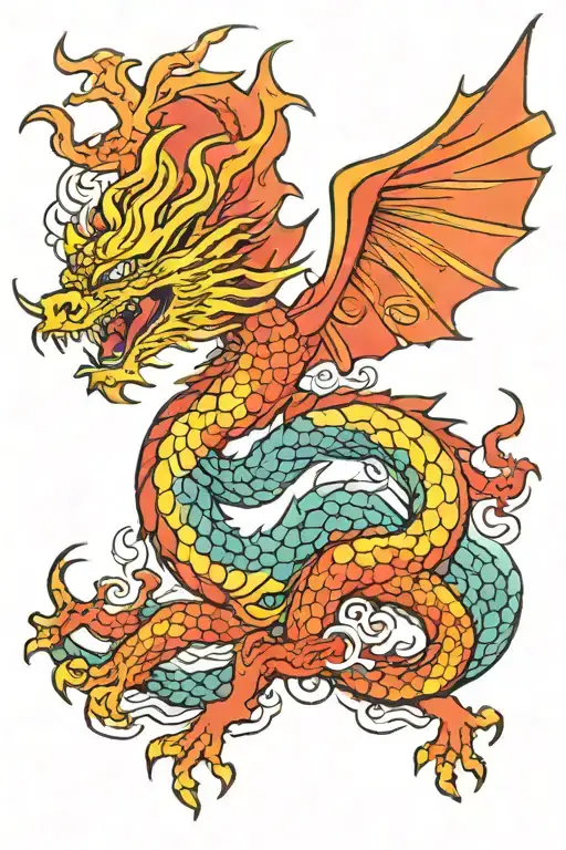 Chinese Sign Dragon Flying