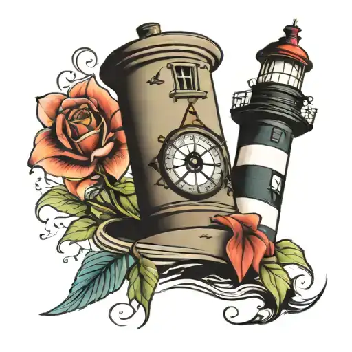 Lighthouse With Compass On Top Hat