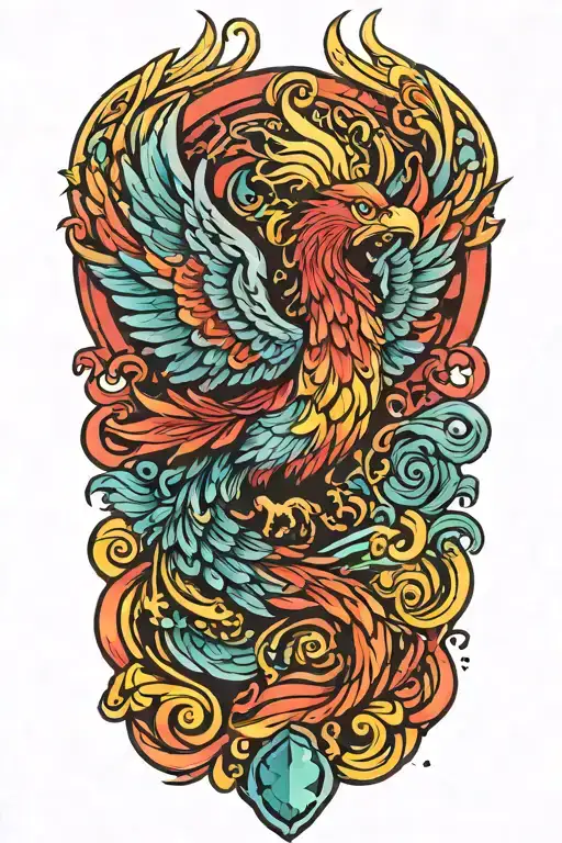 Polish Brush With Colorful Phoenix Rising