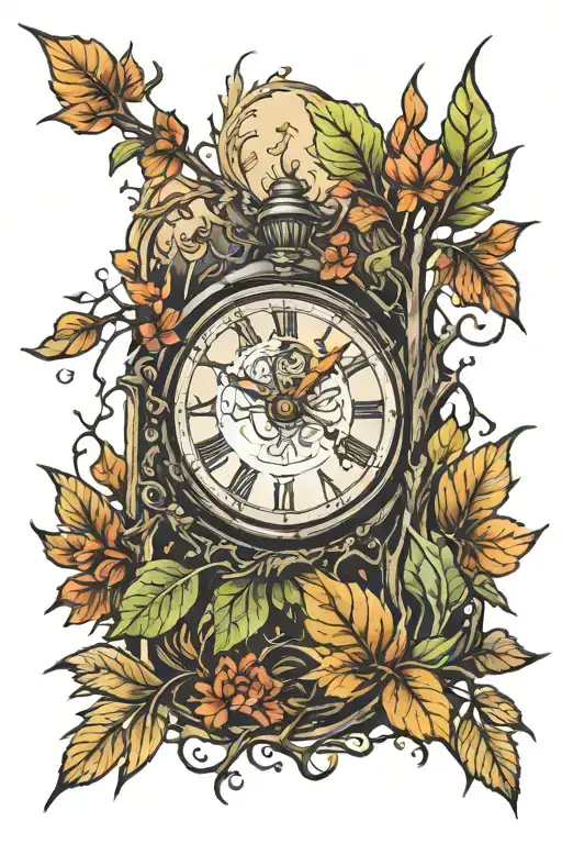 Forest And Clock Face