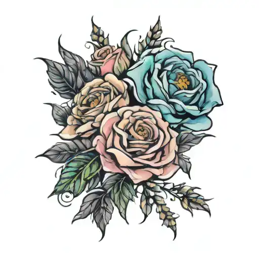 Rose And Aster Flowers