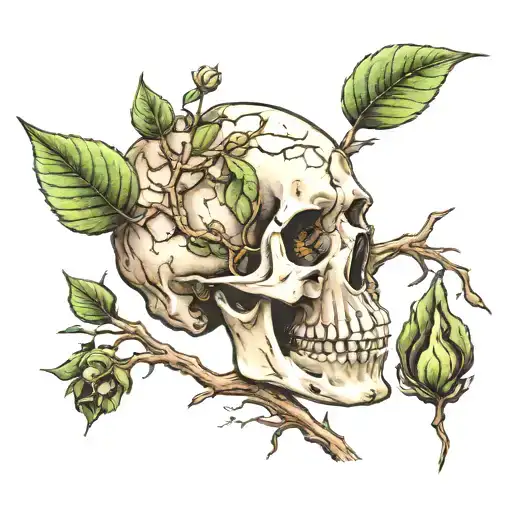 Sapling Sprouting From A Broken Skull