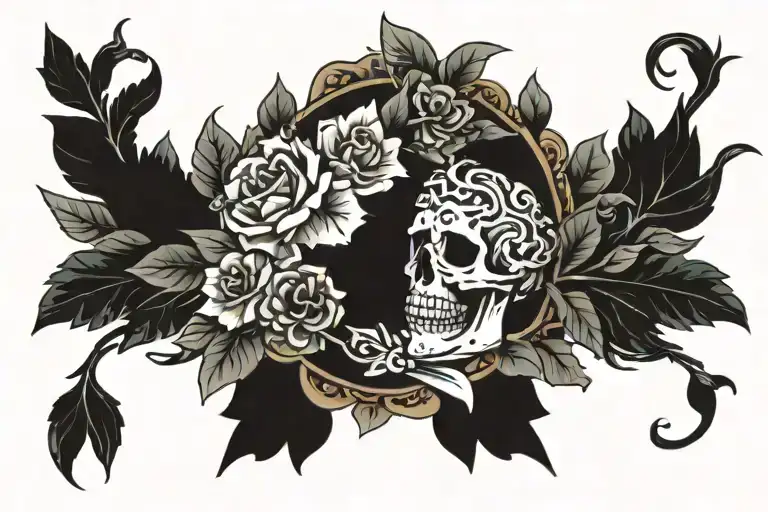 Memnto Mori With Roman Wreath