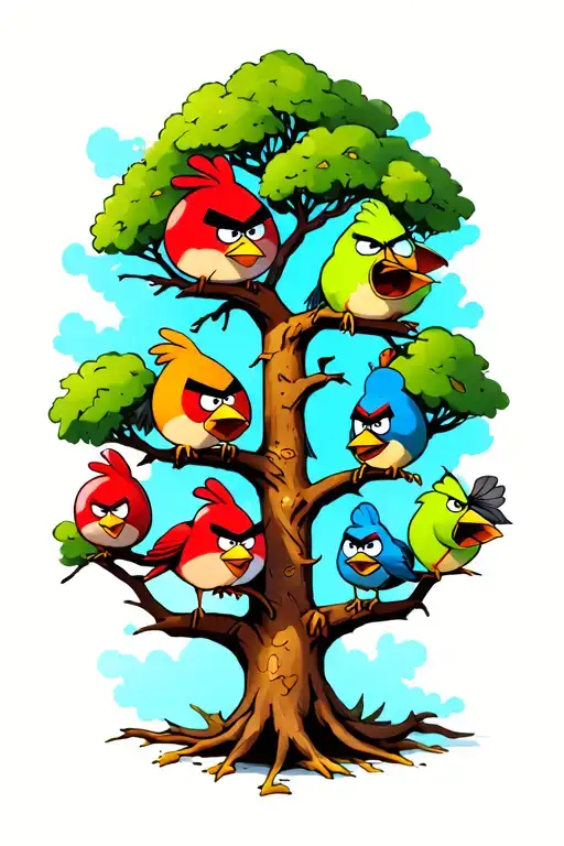 Angry Birds Family Tree Intertwined