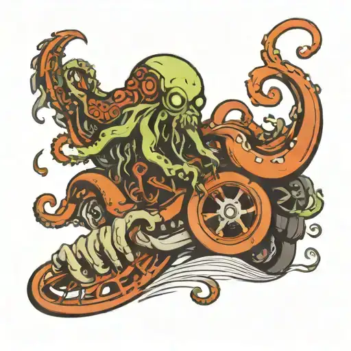 Kraken Driving Race Car