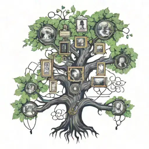 A Family Tree Intertwined With Circuitry To Represent The Connection Between Family And Technology