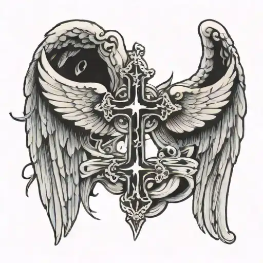 Cross With Angel Wings