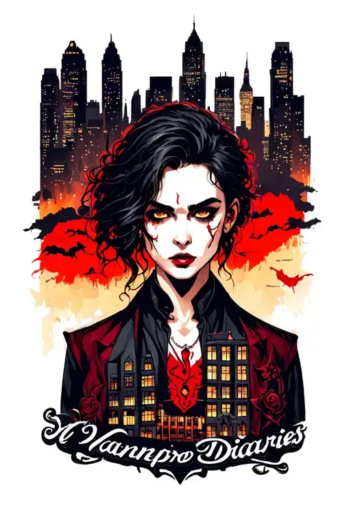 Vampire Diaries City Skyline In The Background