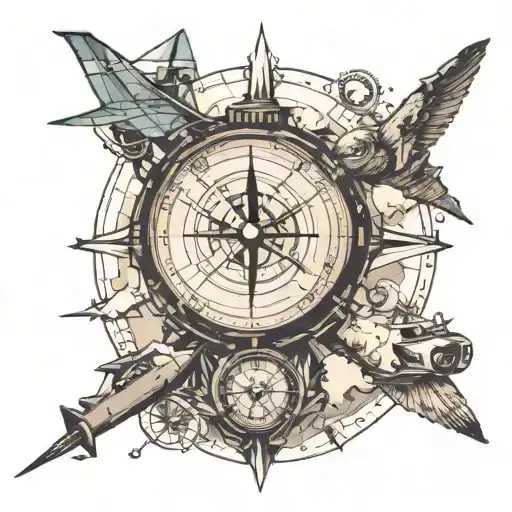 Aircraft World Map Compass