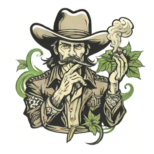 Cowboy Smoking Weed