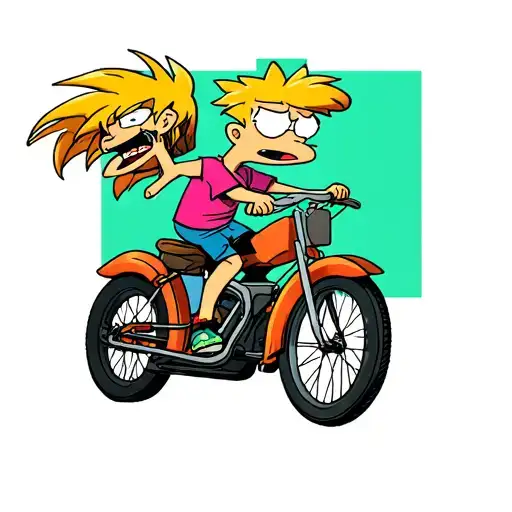 Hey Arnold Cartoon Biking