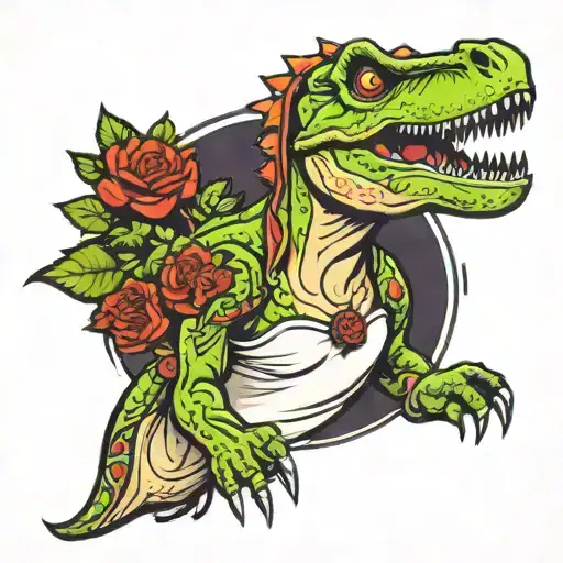 Cartoon T-rex Bride