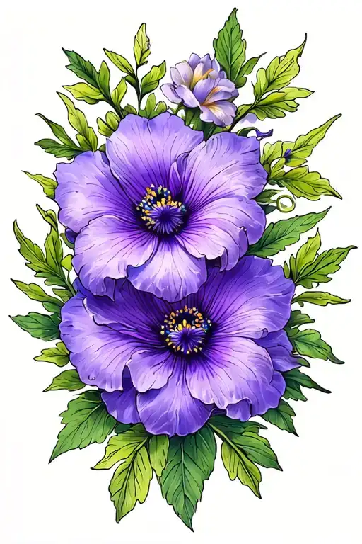Violet Flower With Leo Zodiac Sign