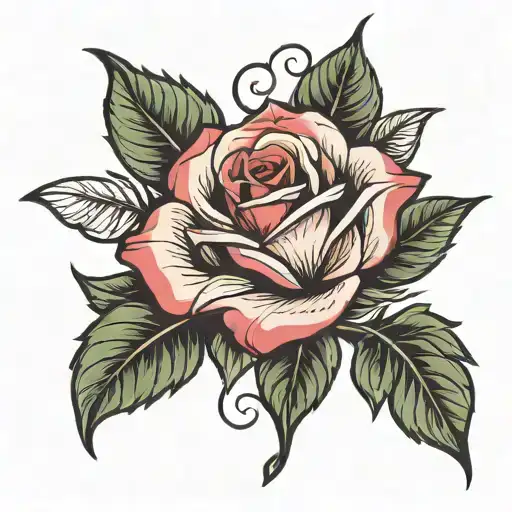 Rose With A Stem And The Lettter S Incorporated Somehow Written