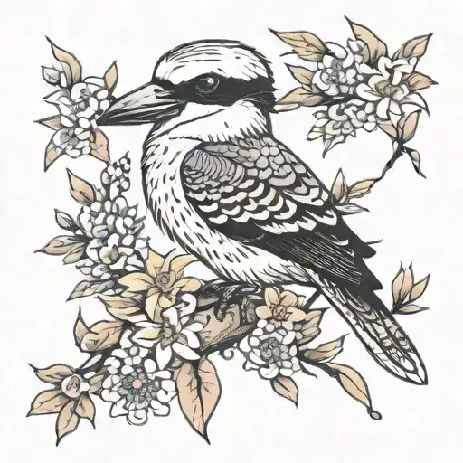 Kookaburra With Native Australian Flowers