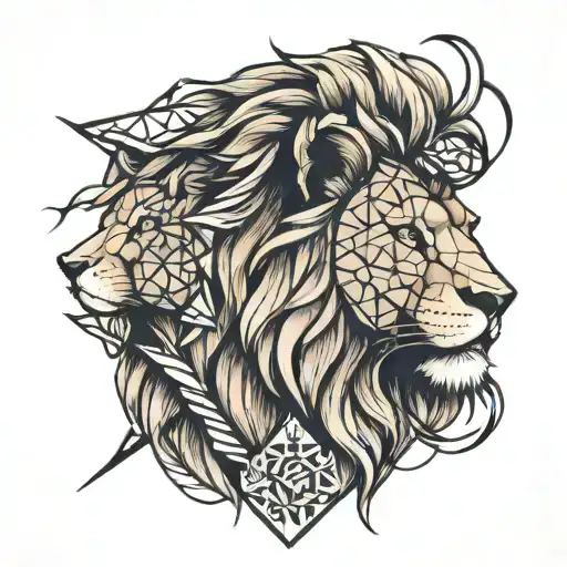 Lion Face And Geometry
