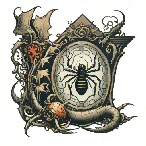 Spider And A Sanke For The Spine