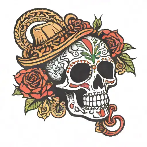 Rbd Symbol With Mexican Skull Footprint