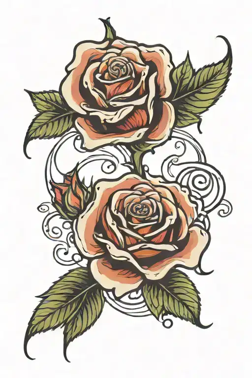 Sibling Tattoo With The Year 2003 In The Shape Of A Rose Intertwined