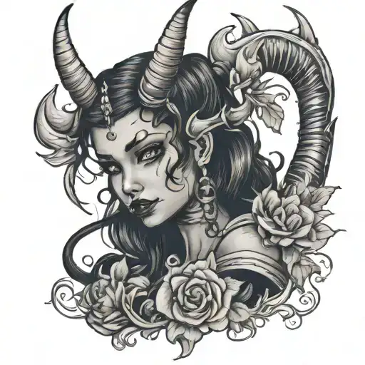 Dark Girl With Horn