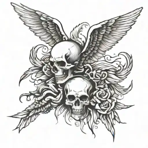 Skull And Icarus Falling