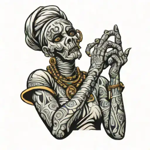 Mummy Women With New York Shirt Giving The Middle Finger