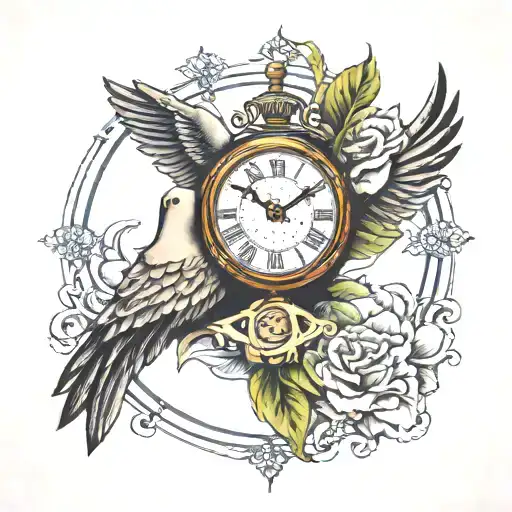 Prayer Hands Clock Roman Numerals Dove