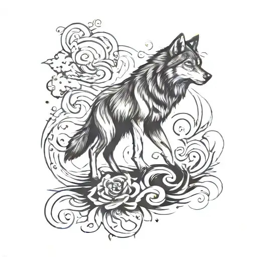 Wolf Miniciing Walking Towards