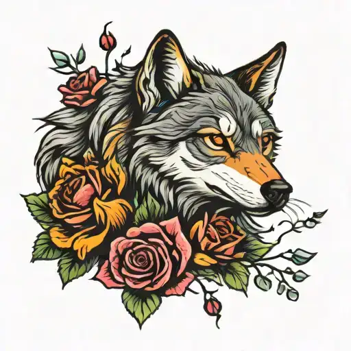 Wolf And Roses