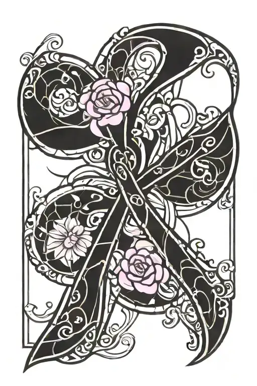 Cancer Survivor Symbol Incorporated Into A Stained Glass Pattern