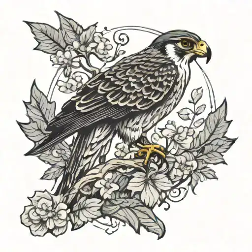 Falcon With Sycamore Tree