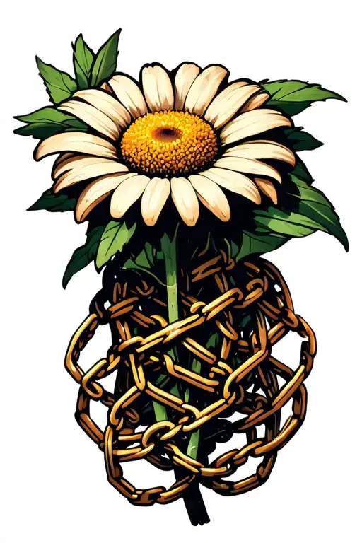 Daisy Flower Wrapped In Chains